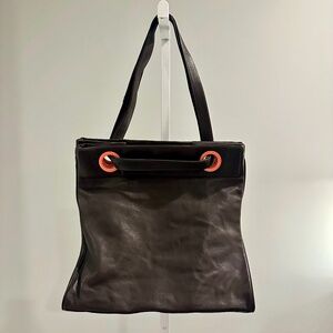 BULGA Saks 5th Avenue Amazing Soft Brown Leather Tote Bag NWT $475!!